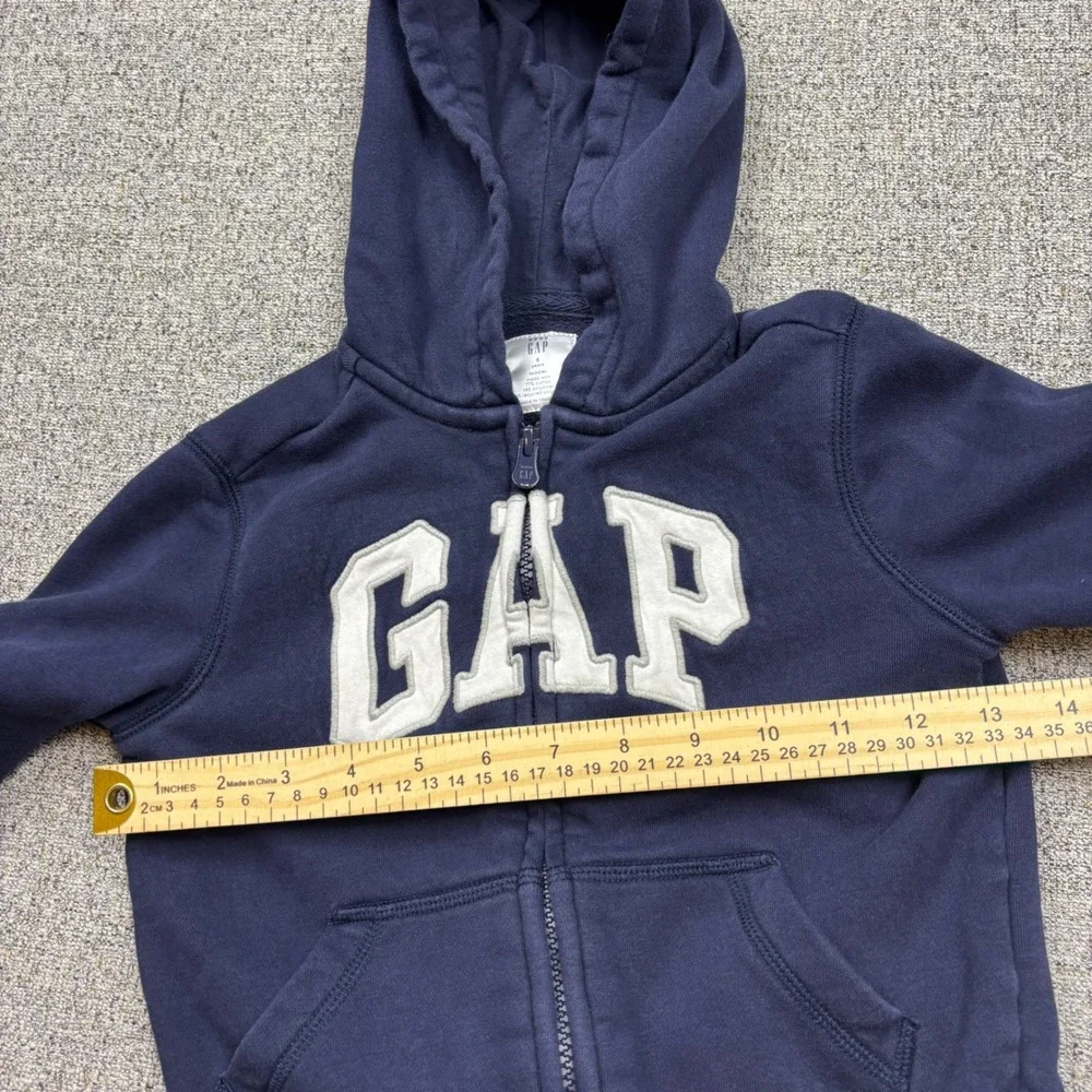 Baby Gap Toddler Boys Navy Blue Arch Logo Full Zip Up Hoodie Sweatshirt 5T